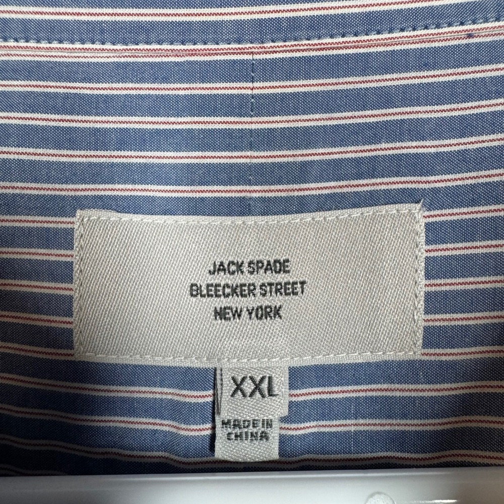 JACK SPADE Mens Blue Stripe‎ Button Down Shirt XXL Bleecker Street New York - Picture 3 of 11